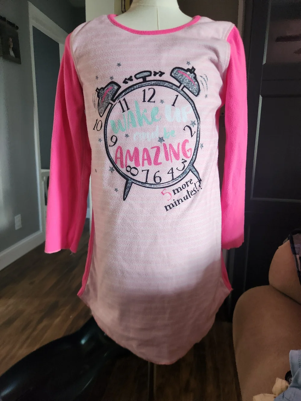 Sleep On It Girls Pink & Hot Pink Alarm Clock Nightgown